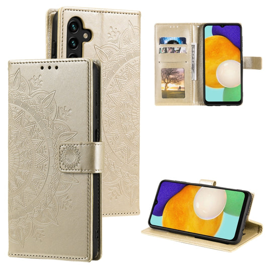 For Samsung Galaxy S25+ 5G Totem Flower Embossed Leather Phone Case(Gold) - Galaxy S25+ 5G Cases by PMC Jewellery | Online Shopping South Africa | PMC Jewellery | Buy Now Pay Later Mobicred