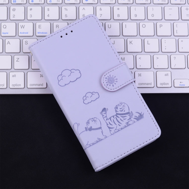 For Samsung Galaxy S25+ 5G Cute Cats RFID Leather Phone Case(Purple) - Galaxy S25+ 5G Cases by PMC Jewellery | Online Shopping South Africa | PMC Jewellery | Buy Now Pay Later Mobicred