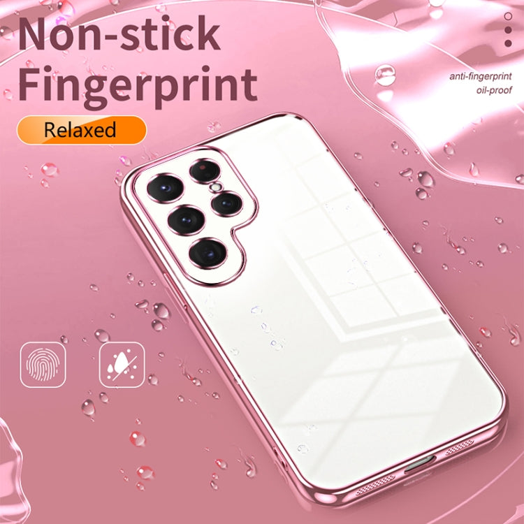 For Samsung Galaxy S25 Ultra 5G Transparent Plating Fine Hole Phone Case(Blue) - Galaxy S25 Ultra 5G Cases by PMC Jewellery | Online Shopping South Africa | PMC Jewellery | Buy Now Pay Later Mobicred