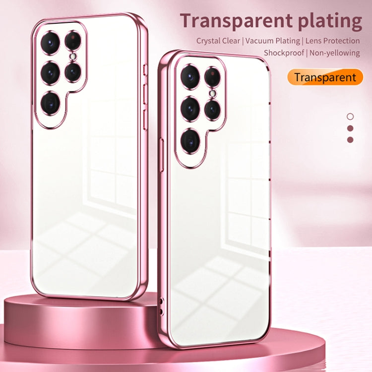For Samsung Galaxy S25 Ultra 5G Transparent Plating Fine Hole Phone Case(Black) - Galaxy S25 Ultra 5G Cases by PMC Jewellery | Online Shopping South Africa | PMC Jewellery | Buy Now Pay Later Mobicred