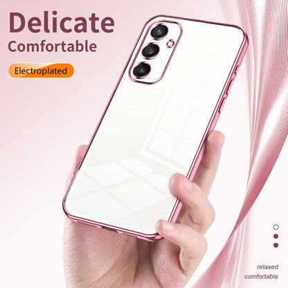 For Samsung Galaxy S25 5G Transparent Plating Fine Hole Phone Case(Pink) - Galaxy S25 5G Cases by PMC Jewellery | Online Shopping South Africa | PMC Jewellery | Buy Now Pay Later Mobicred