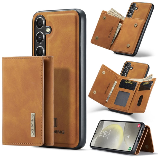 For Samsung Galaxy S24 FE 5G DG.MING M1 Series 3-Fold Multi Card Wallet + Magnetic Phone Case(Brown) - Galaxy S24 FE 5G Cases by DG.MING | Online Shopping South Africa | PMC Jewellery | Buy Now Pay Later Mobicred