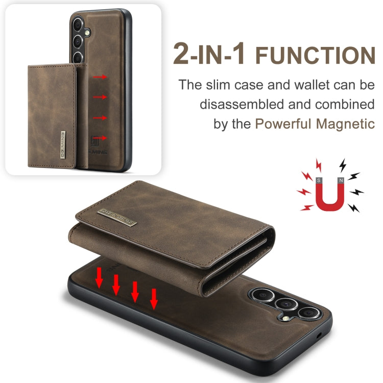 For Samsung Galaxy S24 FE 5G DG.MING M1 Series 3-Fold Multi Card Wallet + Magnetic Phone Case(Coffee) - Galaxy S24 FE 5G Cases by DG.MING | Online Shopping South Africa | PMC Jewellery | Buy Now Pay Later Mobicred