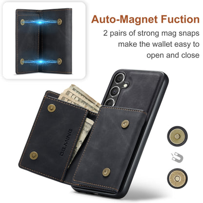 For Samsung Galaxy S24 FE 5G DG.MING M1 Series 3-Fold Multi Card Wallet + Magnetic Phone Case(Black) - Galaxy S24 FE 5G Cases by DG.MING | Online Shopping South Africa | PMC Jewellery | Buy Now Pay Later Mobicred