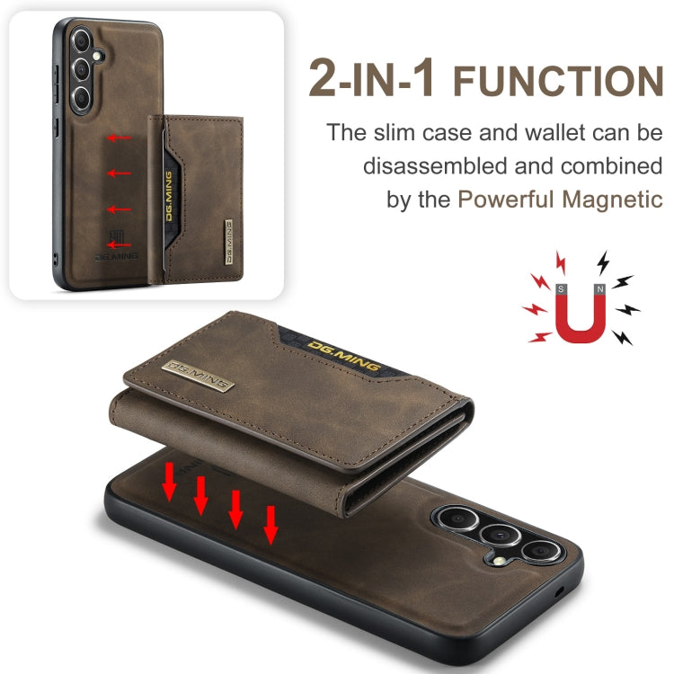 For Samsung Galaxy S24 FE 5G DG.MING M2 Series 3-Fold Multi Card Bag + Magnetic Phone Case(Coffee) - Galaxy S24 FE 5G Cases by DG.MING | Online Shopping South Africa | PMC Jewellery | Buy Now Pay Later Mobicred