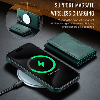 For iPhone 16 Plus DG.MING MAGKING-K2 Series MagSafe RFID Card Bag Detachable Phone Case(Green) - iPhone 16 Plus Cases by DG.MING | Online Shopping South Africa | PMC Jewellery | Buy Now Pay Later Mobicred