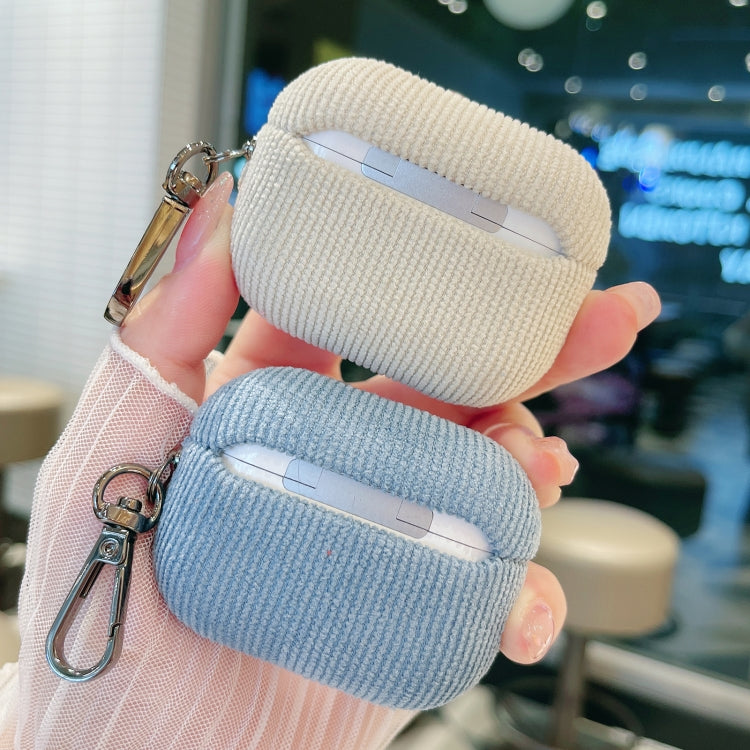 For AirPods 3 Corduroy Cloth Pattern Earphone Protective Case(Beige) - For AirPods 3 by PMC Jewellery | Online Shopping South Africa | PMC Jewellery | Buy Now Pay Later Mobicred