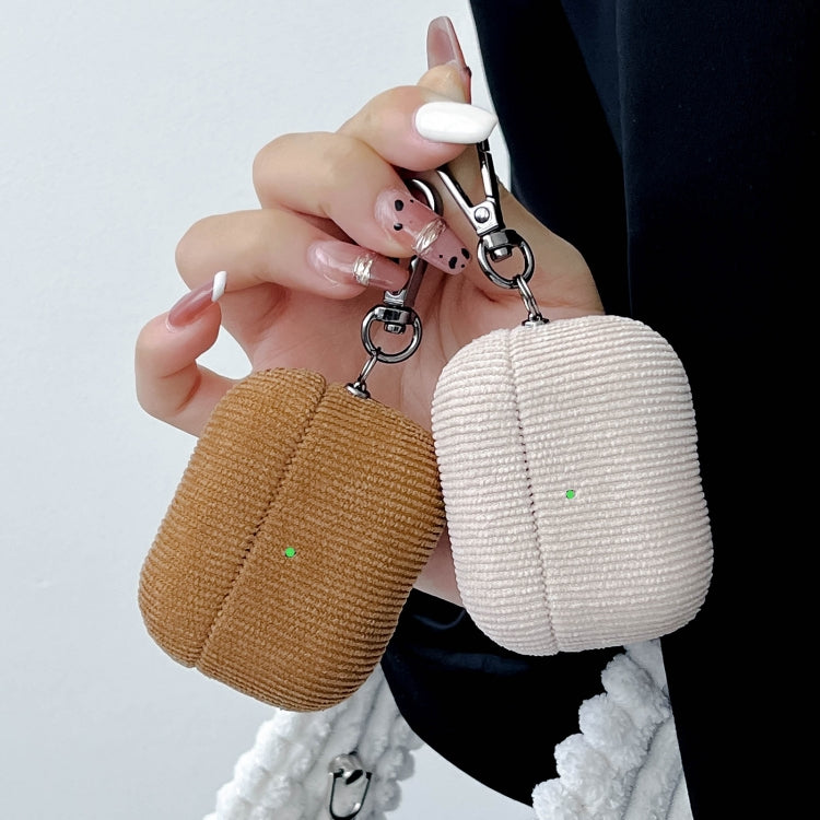 For AirPods 3 Corduroy Cloth Pattern Earphone Protective Case(Pink) - For AirPods 3 by PMC Jewellery | Online Shopping South Africa | PMC Jewellery | Buy Now Pay Later Mobicred
