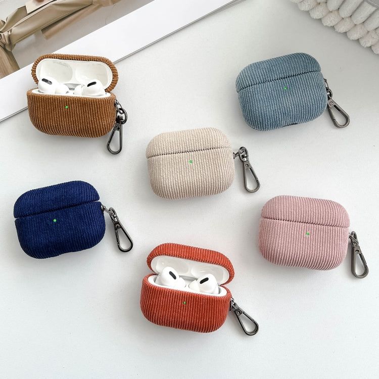 For AirPods 3 Corduroy Cloth Pattern Earphone Protective Case(Orange) - For AirPods 3 by PMC Jewellery | Online Shopping South Africa | PMC Jewellery | Buy Now Pay Later Mobicred