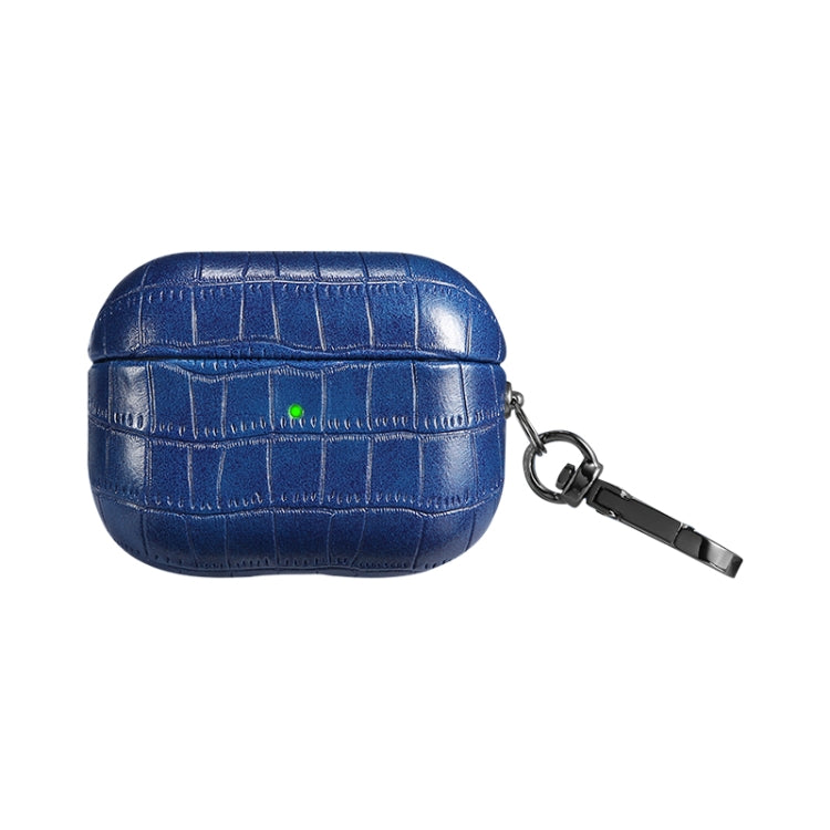 For AirPods Pro 2 Crocodile Texture Earphone Protective Case(Royal Blue) - For AirPods Pro 2 by PMC Jewellery | Online Shopping South Africa | PMC Jewellery | Buy Now Pay Later Mobicred