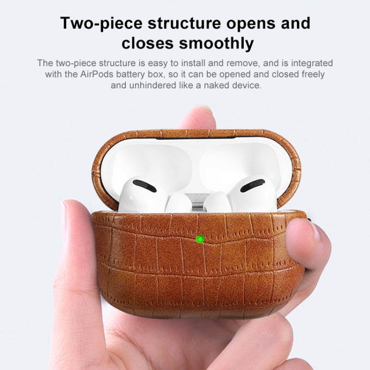 For AirPods Pro 2 Crocodile Texture Earphone Protective Case(Red) - For AirPods Pro 2 by PMC Jewellery | Online Shopping South Africa | PMC Jewellery | Buy Now Pay Later Mobicred