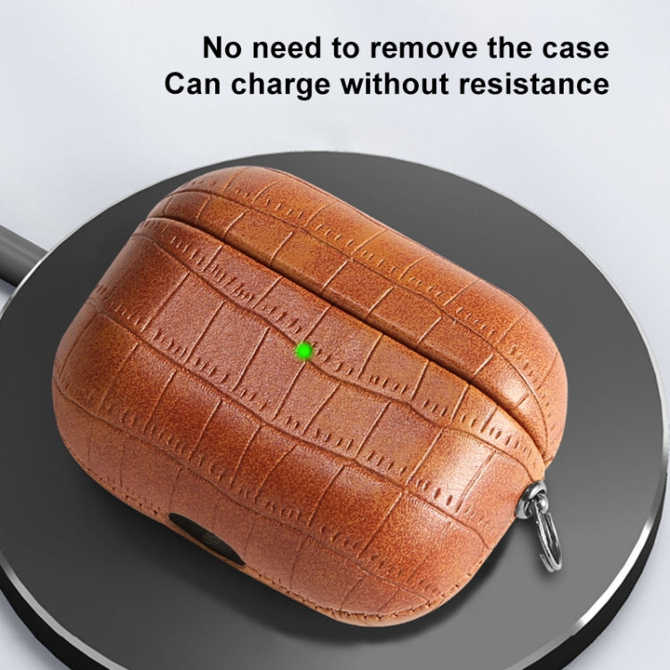 For AirPods 4 Crocodile Texture Earphone Protective Case(Dark Green) - For AirPods 4 by PMC Jewellery | Online Shopping South Africa | PMC Jewellery | Buy Now Pay Later Mobicred