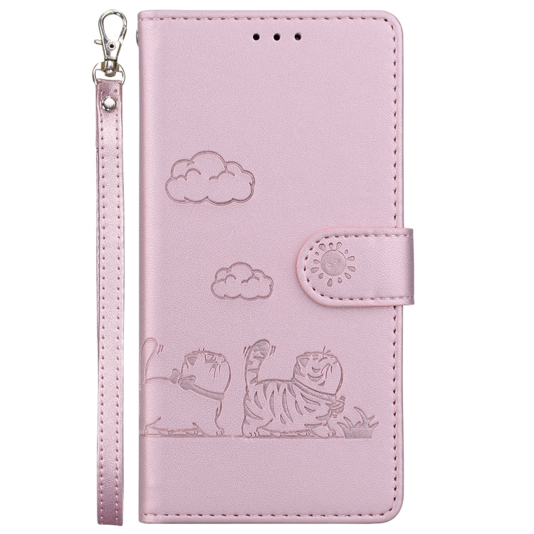 For Tecno Spark Go 2024 / 20 / 20C Cute Cats RFID Leather Phone Case(Rose Gold) - Tecno Cases by PMC Jewellery | Online Shopping South Africa | PMC Jewellery | Buy Now Pay Later Mobicred
