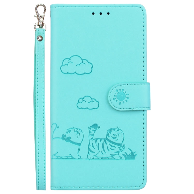 For Tecno Spark Go 2024 / 20 / 20C Cute Cats RFID Leather Phone Case(Green) - Tecno Cases by PMC Jewellery | Online Shopping South Africa | PMC Jewellery | Buy Now Pay Later Mobicred