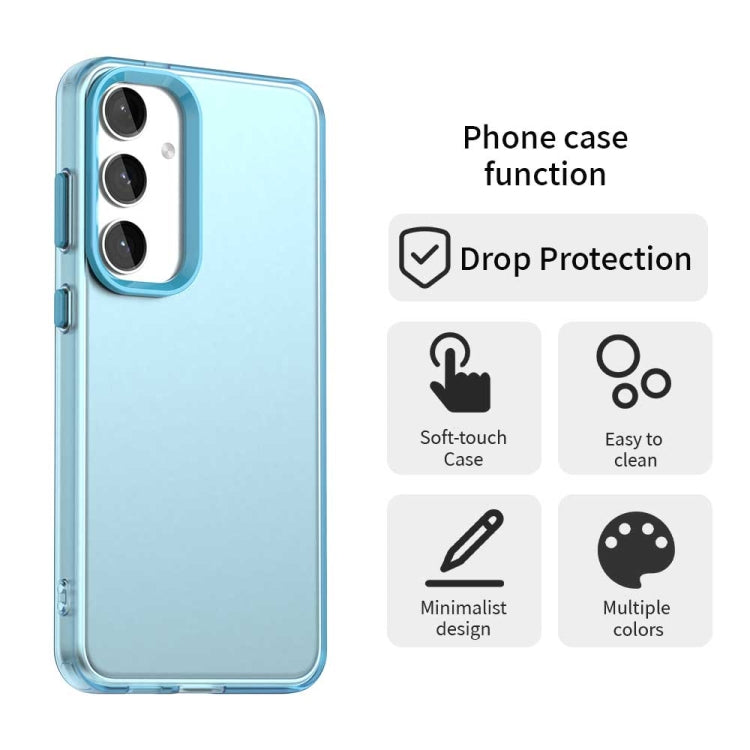 For Samsung Galaxy S25 5G Candy PC Hybrid TPU Shockproof Phone Case(Blue) - Galaxy S25 5G Cases by PMC Jewellery | Online Shopping South Africa | PMC Jewellery | Buy Now Pay Later Mobicred