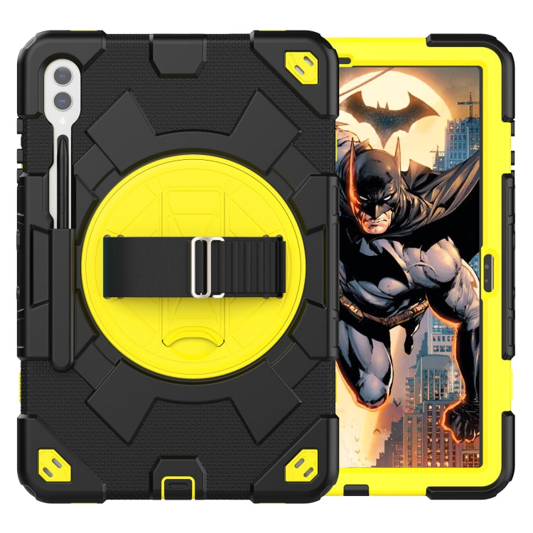 For Samsung Galaxy Tab S10+ / S9+ / S9 FE+ Spider Hand Grip Turntable Stand Tablet Case(Black Yellow) - Galaxy Tab S9+ Cases by PMC Jewellery | Online Shopping South Africa | PMC Jewellery | Buy Now Pay Later Mobicred