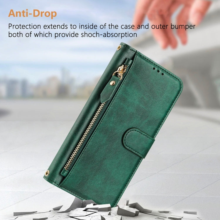 For Ulefone Note 17 Pro Multi-Card Slots Zipper Wallet Leather Phone Case(Green) - Ulefone Cases by PMC Jewellery | Online Shopping South Africa | PMC Jewellery | Buy Now Pay Later Mobicred