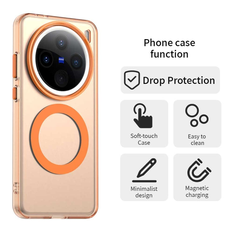 For vivo X200 Candy Magsafe PC Hybrid TPU Phone Case(Orange) - X200 Cases by PMC Jewellery | Online Shopping South Africa | PMC Jewellery | Buy Now Pay Later Mobicred