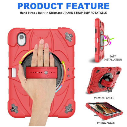 For iPad mini 6 Bat Hand Grip Turntable Stand Tablet Case(Red Black) - iPad mini 6 Cases by PMC Jewellery | Online Shopping South Africa | PMC Jewellery | Buy Now Pay Later Mobicred