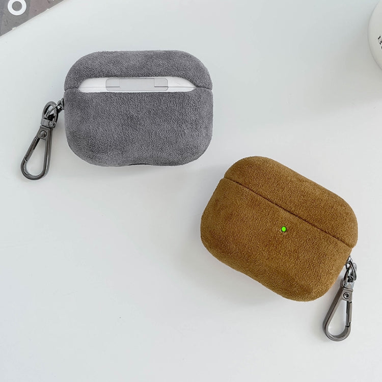For AirPods Pro 2 Turn Fur Bluetooth Earphone PC Protective Case(Grey) - For AirPods Pro 2 by PMC Jewellery | Online Shopping South Africa | PMC Jewellery | Buy Now Pay Later Mobicred