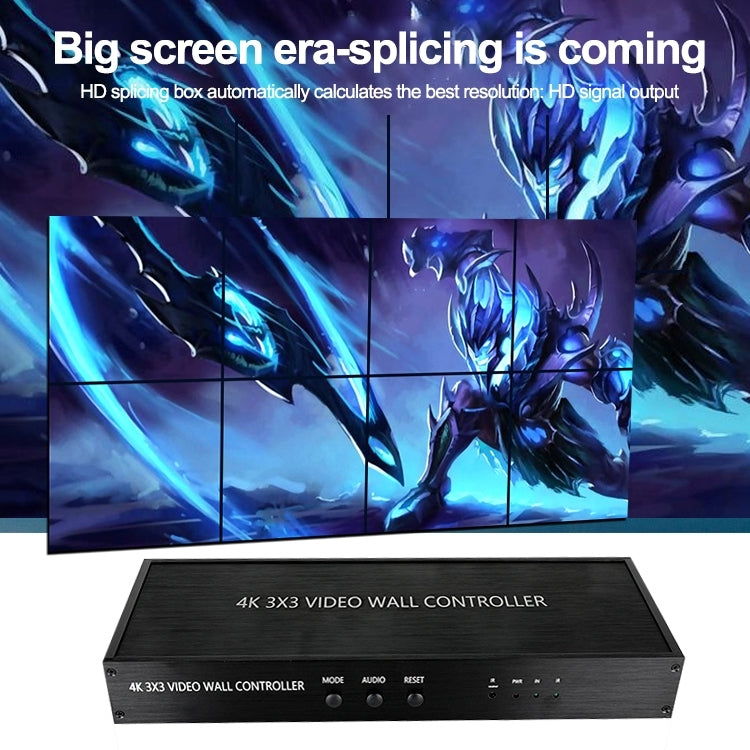 NK-BT88 4K 3x3 HDMI Video Wall Controller Multi-screen Splicing Processor with Remote Controller, Plug:US Plug - Splitter by PMC TechLife | Online Shopping South Africa | PMC TechLife | Buy Now Pay Later Mobicred