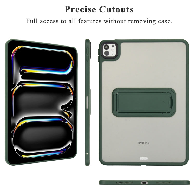 For iPad 10.2 2021 / 2020 / 2019 Skin Feel Holder PC Hybrid TPU Tablet Case(Dark Green) - iPad 10.2 Cases by PMC Jewellery | Online Shopping South Africa | PMC Jewellery | Buy Now Pay Later Mobicred