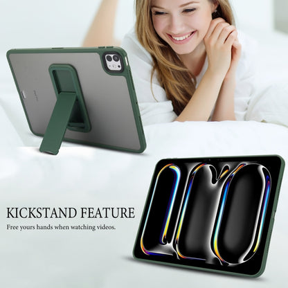 For iPad 10.2 2021 / 2020 / 2019 Skin Feel Holder PC Hybrid TPU Tablet Case(Dark Green) - iPad 10.2 Cases by PMC Jewellery | Online Shopping South Africa | PMC Jewellery | Buy Now Pay Later Mobicred