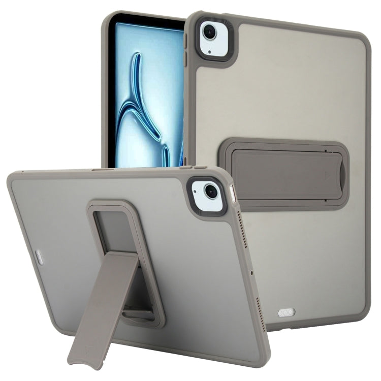 For iPad Air 11 2024 Skin Feel Holder PC Hybrid TPU Tablet Case(Grey) - iPad Air 11 2024 Cases by PMC Jewellery | Online Shopping South Africa | PMC Jewellery | Buy Now Pay Later Mobicred