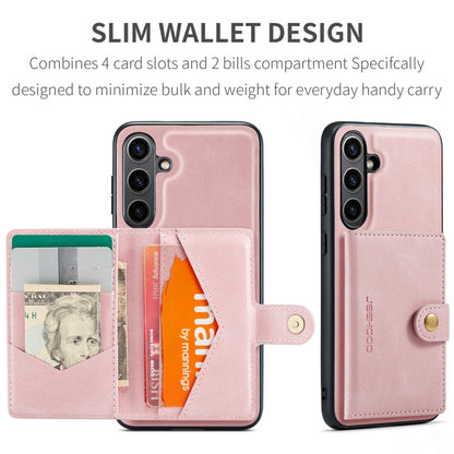 For Samsung Galaxy S24 FE 5G JEEHOOD J01 Retro Magnetic Detachable Wallet Phone Case(Pink) - Galaxy S24 FE 5G Cases by JEEHOOD | Online Shopping South Africa | PMC Jewellery | Buy Now Pay Later Mobicred