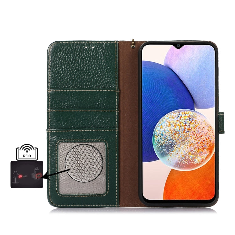 For Honor Play 60 Plus Genuine Leather Litchi Texture RFID Leather Phone Case(Green) - free shipping - PMC TechLife - Order now!