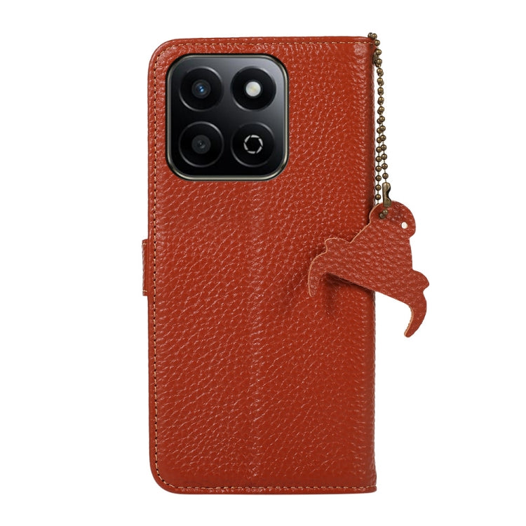 For Honor Play 60 Plus Genuine Leather Litchi Texture RFID Leather Phone Case(Coffee) - Honor Cases by PMC TechLife | Online Shopping South Africa | PMC TechLife | Buy Now Pay Later Mobicred