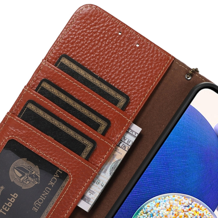 For Honor Play 60 Plus Genuine Leather Litchi Texture RFID Leather Phone Case(Coffee) - Honor Cases by PMC TechLife | Online Shopping South Africa | PMC TechLife | Buy Now Pay Later Mobicred