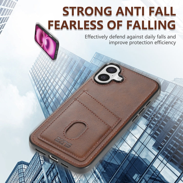 For iPhone 16 AZNS K1 Series Card Slot Business Phone Case(Brown) - iPhone 16 Cases by AZNS | Online Shopping South Africa | PMC Jewellery | Buy Now Pay Later Mobicred