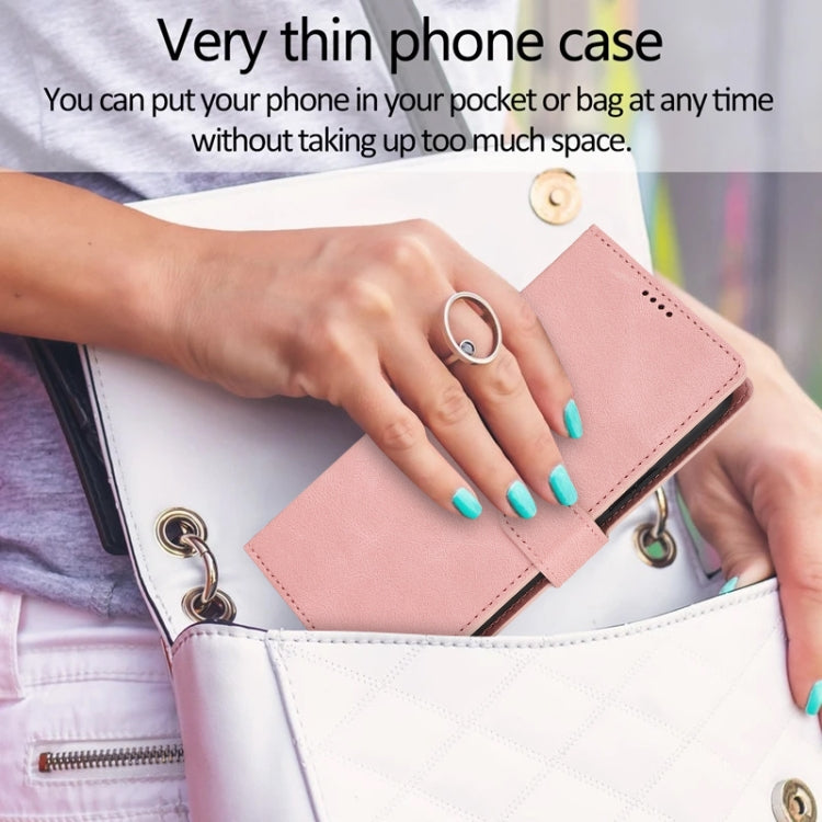 For Samsung Galaxy S25 5G Fantasy Skin-feel Calfskin Texture Leather Phone Case(Pink) - Galaxy S25 5G Cases by PMC Jewellery | Online Shopping South Africa | PMC Jewellery | Buy Now Pay Later Mobicred