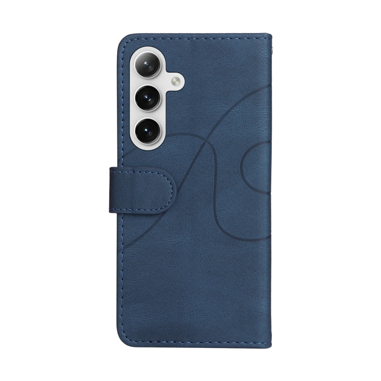 For Samsung Galaxy S25+ / S24+ 5G Dual-color Splicing Flip Leather Phone Case(Blue) - Galaxy S25+ 5G Cases by PMC Jewellery | Online Shopping South Africa | PMC Jewellery | Buy Now Pay Later Mobicred