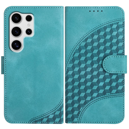 For Samsung Galaxy S25 Ultra 5G YX0060 Elephant Head Embossed Phone Leather Case with Lanyard(Light Blue) - Galaxy S25 Ultra 5G Cases by PMC Jewellery | Online Shopping South Africa | PMC Jewellery | Buy Now Pay Later Mobicred