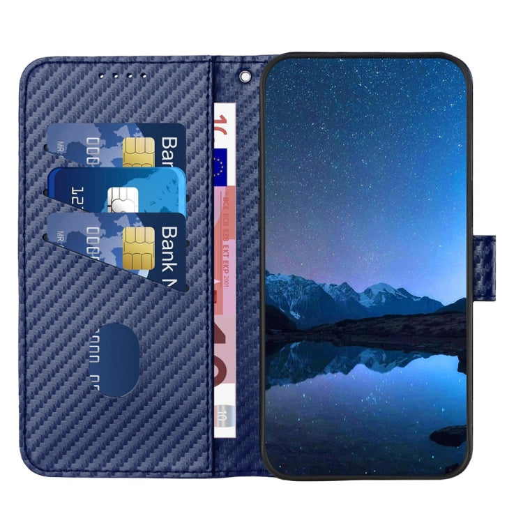 For Samsung Galaxy S25+ 5G YX0070 Carbon Fiber Buckle Leather Phone Case with Lanyard(Royal Blue) - Galaxy S25+ 5G Cases by PMC Jewellery | Online Shopping South Africa | PMC Jewellery | Buy Now Pay Later Mobicred