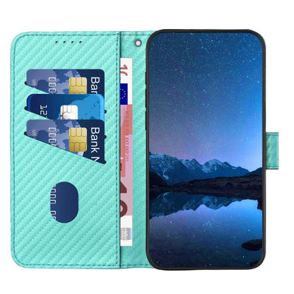 For Samsung Galaxy S25 Ultra 5G YX0070 Carbon Fiber Buckle Leather Phone Case with Lanyard(Light Blue) - Galaxy S25 Ultra 5G Cases by PMC Jewellery | Online Shopping South Africa | PMC Jewellery | Buy Now Pay Later Mobicred