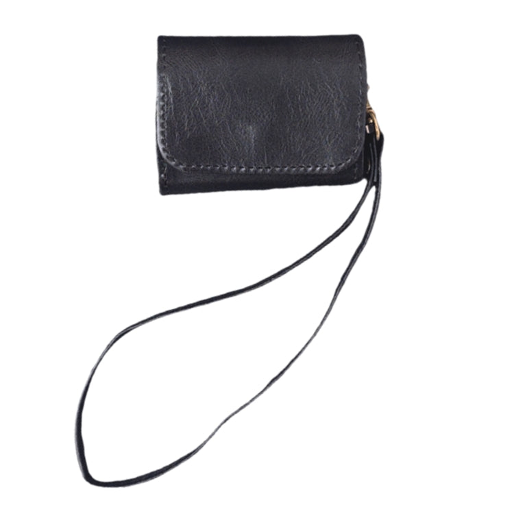 For AirPods Pro 2 Cowhide Texture PU Headset Shockproof Case(Black) - For AirPods Pro 2 by PMC Jewellery | Online Shopping South Africa | PMC Jewellery | Buy Now Pay Later Mobicred