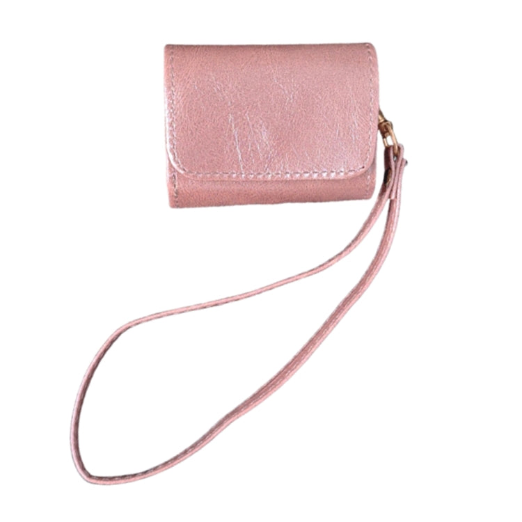 For AirPods Pro Cowhide Texture PU Headset Shockproof Case(Pink) - For AirPods Pro by PMC Jewellery | Online Shopping South Africa | PMC Jewellery | Buy Now Pay Later Mobicred