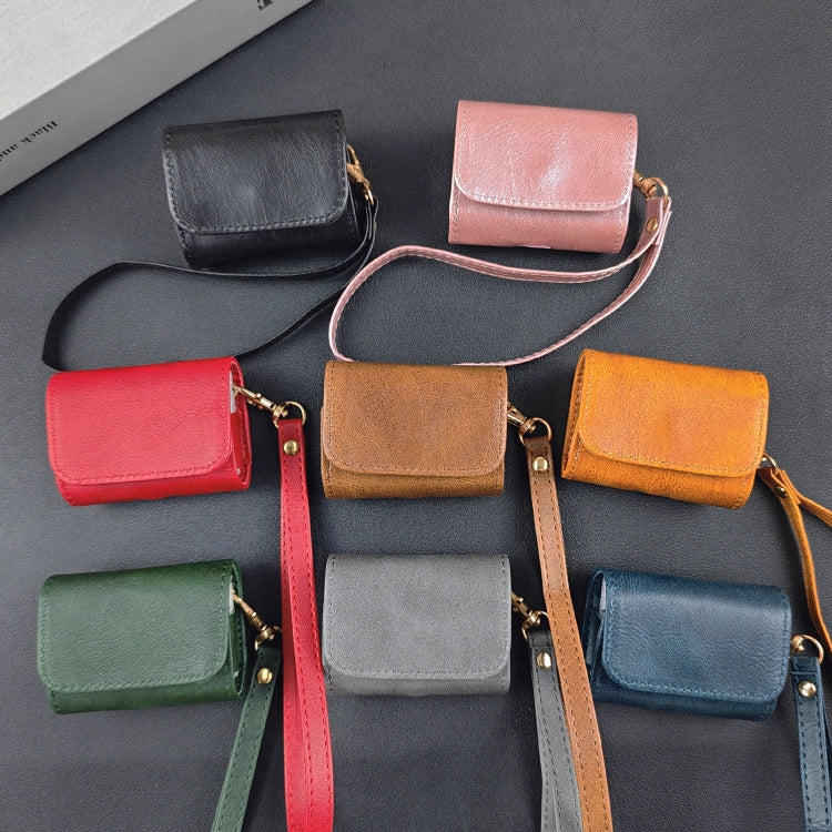 For AirPods 1 / 2 Cowhide Texture PU Headset Shockproof Case(Pink) - For AirPods 1/2 by PMC Jewellery | Online Shopping South Africa | PMC Jewellery | Buy Now Pay Later Mobicred