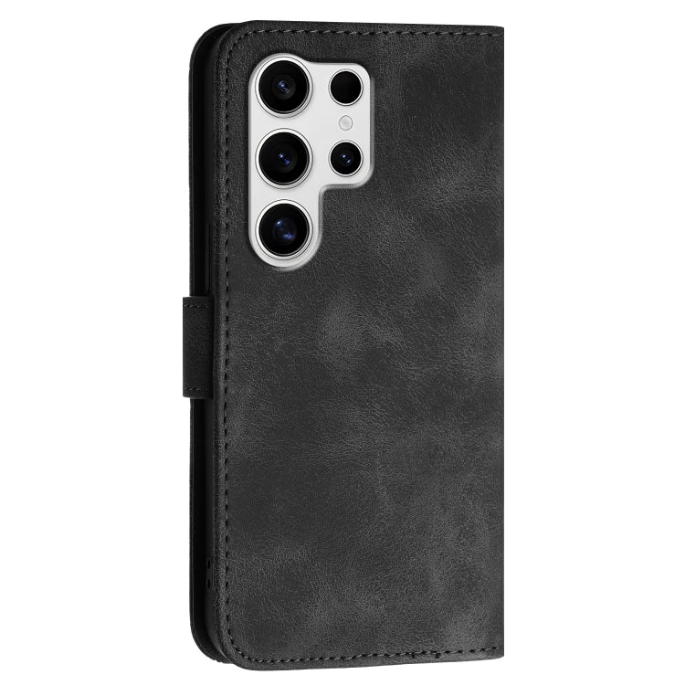 For Samsung Galaxy S25 Ultra 5G YX0080 Grid Butterfly Embossed Pattern Flip Leather Phone Case with Lanyard(Black) - Galaxy S25 Ultra 5G Cases by PMC Jewellery | Online Shopping South Africa | PMC Jewellery | Buy Now Pay Later Mobicred