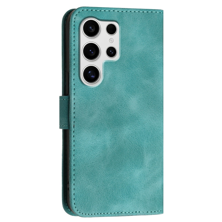 For Samsung Galaxy S25 Ultra 5G YX0080 Grid Butterfly Embossed Pattern Flip Leather Phone Case with Lanyard(Light Blue) - Galaxy S25 Ultra 5G Cases by PMC Jewellery | Online Shopping South Africa | PMC Jewellery | Buy Now Pay Later Mobicred