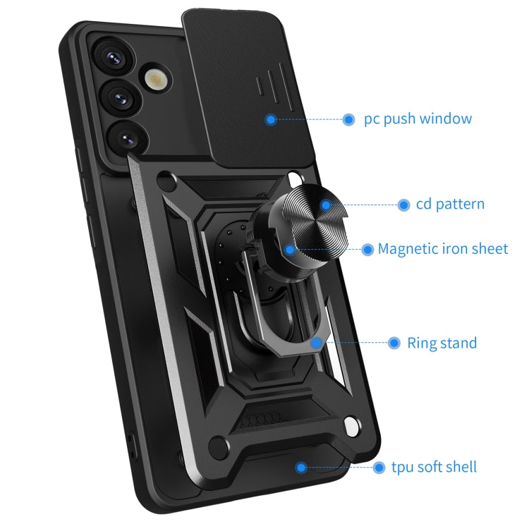 For Samsung Galaxy S25+ 5G Sliding Camera Cover Design TPU+PC Phone Case(Red) - Galaxy S25+ 5G Cases by PMC Jewellery | Online Shopping South Africa | PMC Jewellery | Buy Now Pay Later Mobicred