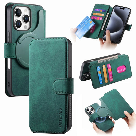 For iPhone 16 Pro Max CaseNeo MagSafe RFID Anti-theft Retro Leather Phone Case(Green) - iPhone 16 Pro Max Cases by CaseNeo | Online Shopping South Africa | PMC Jewellery | Buy Now Pay Later Mobicred