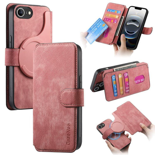 For iPhone 16e CaseNeo MagSafe RFID Anti-theft Retro Leather Phone Case(Pink) - iPhone 16e Cases by CaseNeo | Online Shopping South Africa | PMC Jewellery | Buy Now Pay Later Mobicred