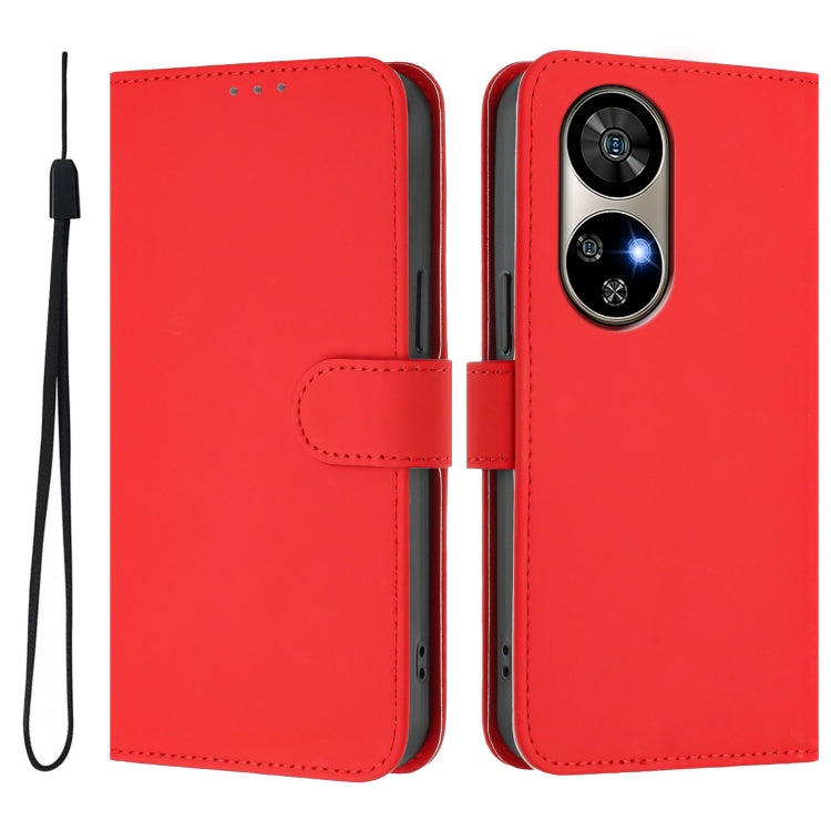 For Ulefone Note 17 Pro Skin Feel Solid Color Leather Phone Case with Lanyard(Red) - Ulefone Cases by PMC Jewellery | Online Shopping South Africa | PMC Jewellery | Buy Now Pay Later Mobicred