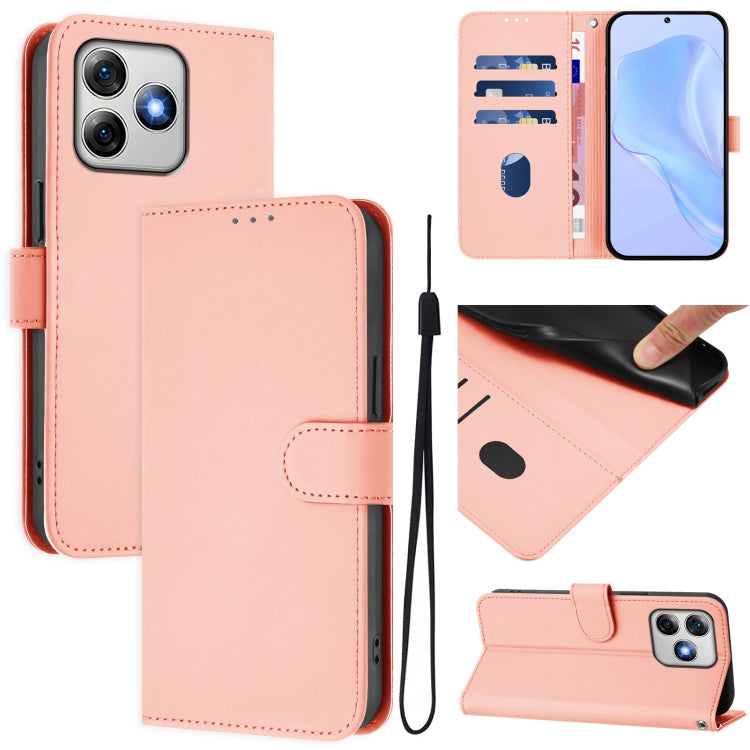 For Ulefone Note 18 Ultra Skin Feel Solid Color Leather Phone Case with Lanyard(Pink) - Ulefone Cases by PMC Jewellery | Online Shopping South Africa | PMC Jewellery | Buy Now Pay Later Mobicred