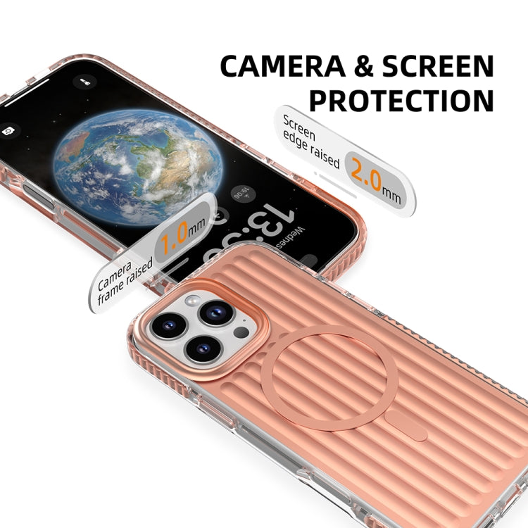 For iPhone 16 Mutural Corrugated Texture Magsafe Magnetic Shockproof Phone Case(Dark Grey) - free shipping - PMC Jewellery - Order now!