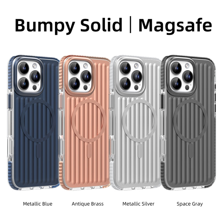 For iPhone 16 Pro Max Mutural Corrugated Texture Magsafe Magnetic Shockproof Phone Case(Antique Brass) - iPhone 16 Pro Max Cases by Mutural | Online Shopping South Africa | PMC Jewellery | Buy Now Pay Later Mobicred